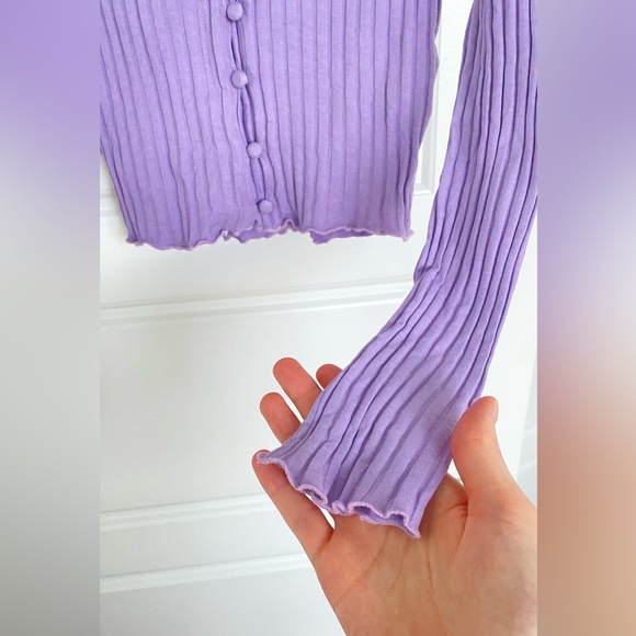 Purple long sleeve shirt, house brand, size S - Picture 3 of 4